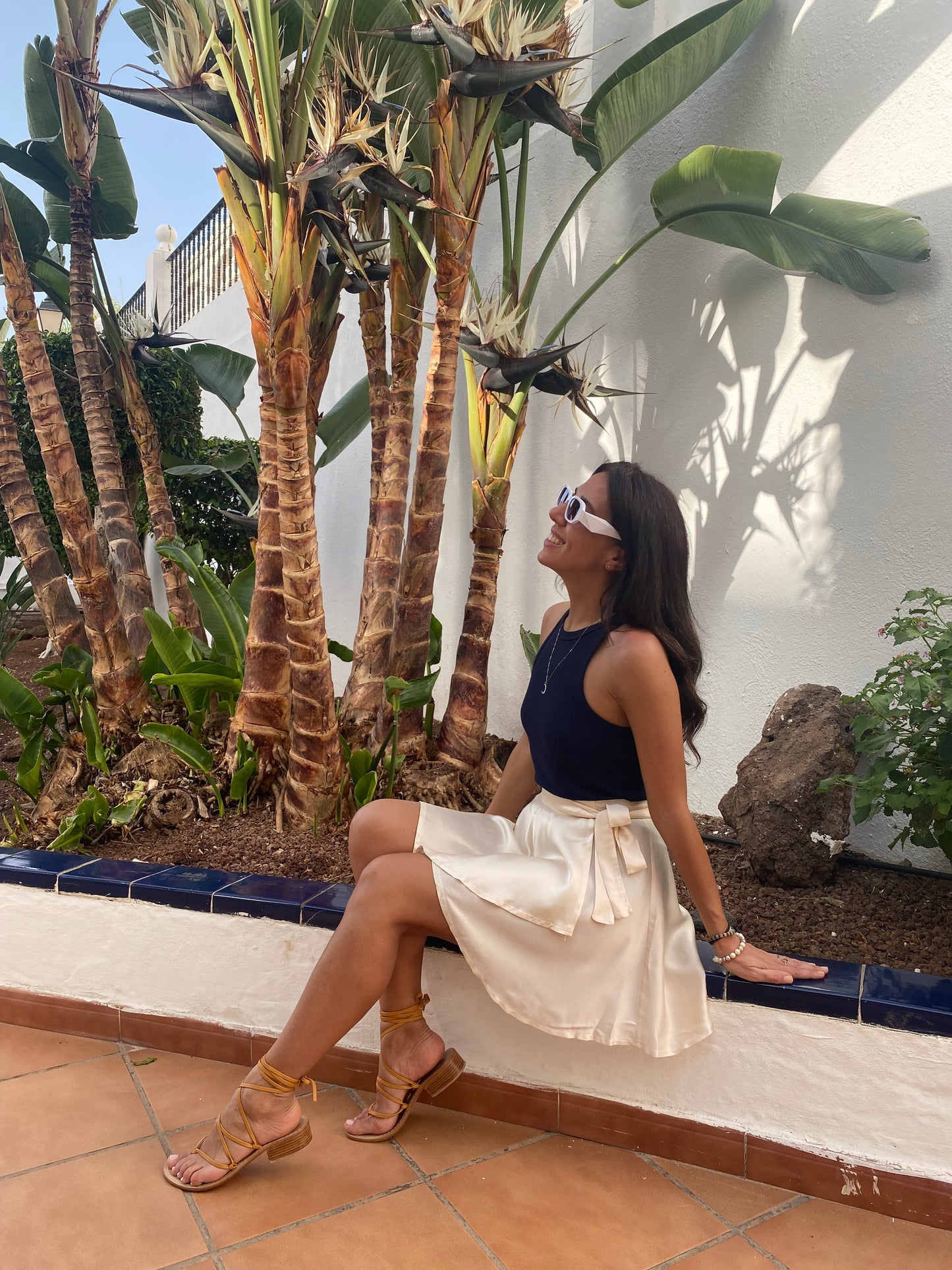 Gonna Luna satin panna