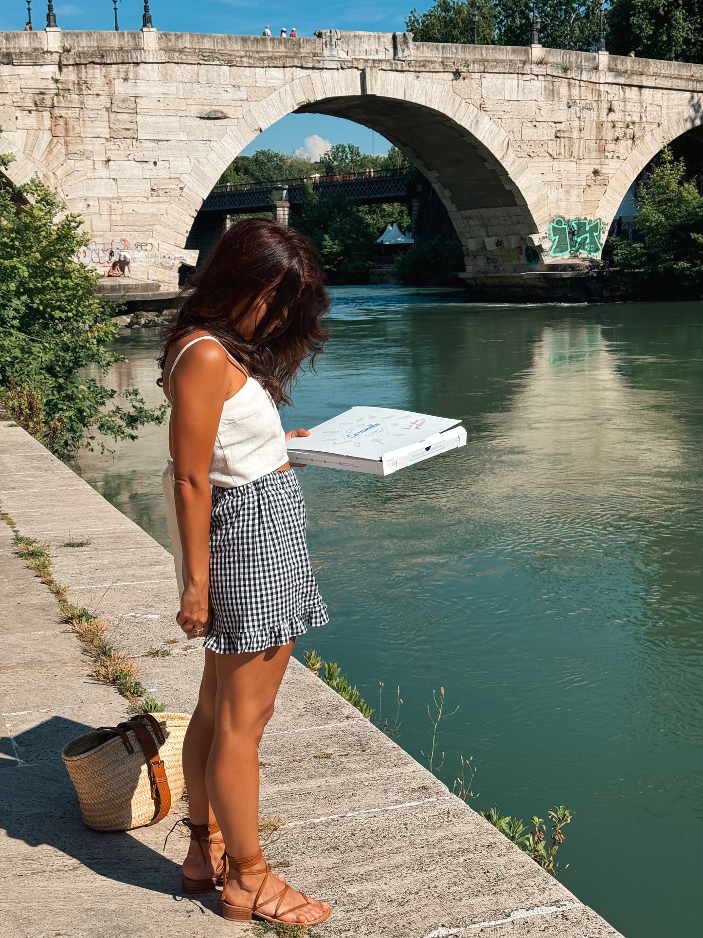 Pantaloncino Bardot nero/bianco